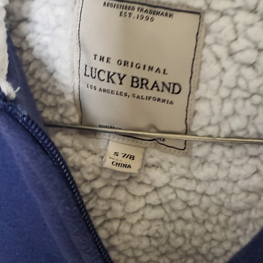 Lucky Brand Blue Sporty Zip-Up Jacket with Ribbed Cuffs. Boys size 7. - Picture 2 of 5
